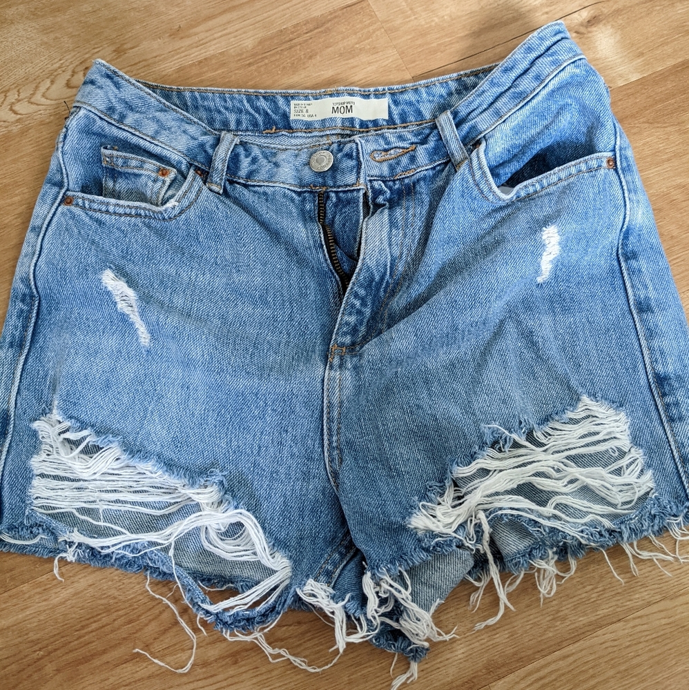 TOPSHOP Denim Mom Shorts
